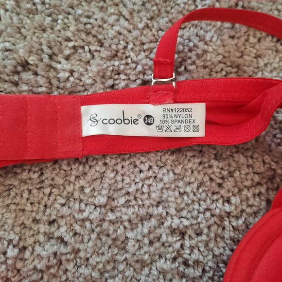 NWT Coobie 34 B Bra..  Padded Underwire, removable  straps - Picture 4 of 4